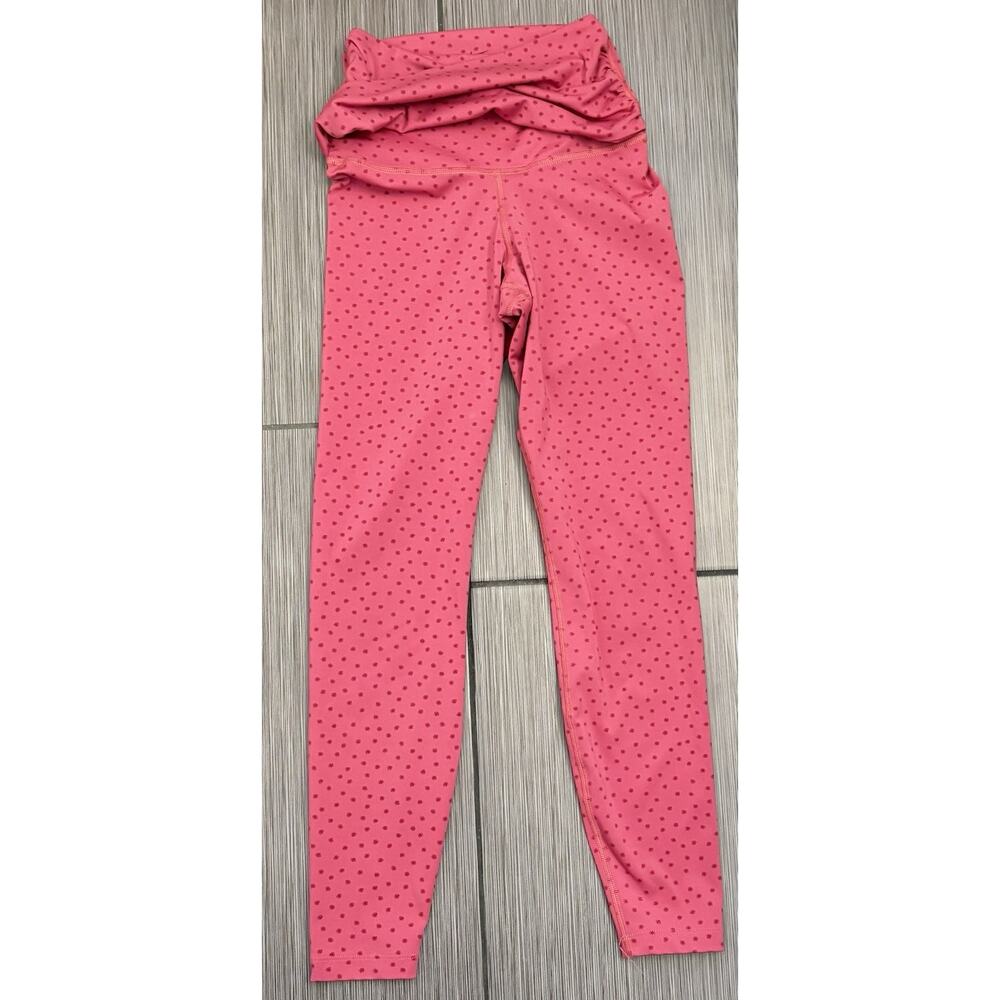 Nike Dri Fit High Rise Yoga Twist Waist Leggings Size XS Pink Dot CZ9144-633